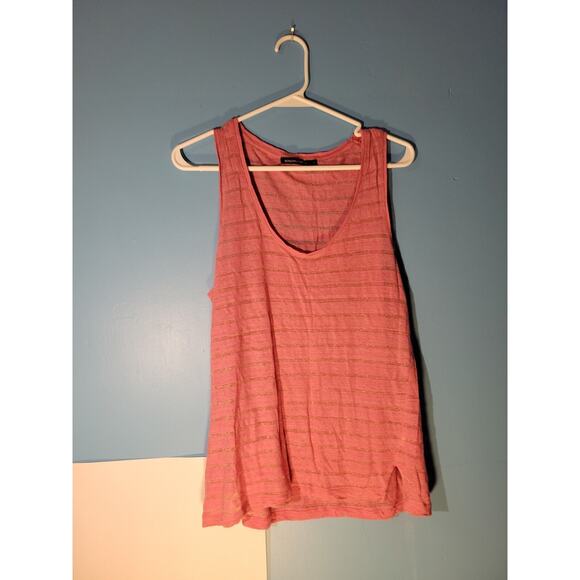 Monoprix Femme Womens Pink And Gold Striped Tank Top Size 2 - Picture 2 of 6